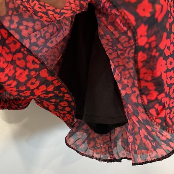 Lulus Camile Black and Red Leopard Print Pleated Romper Sz S - Picture 12 of 16